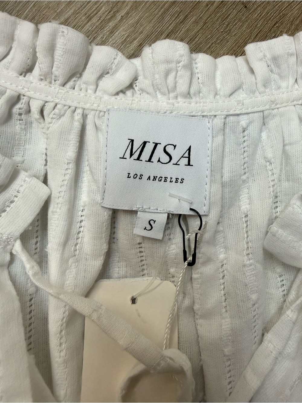 NWT Misa Los Angeles Lilian Dress White Clip Dot Mini Ruffle Size S - Picture 6 of 6